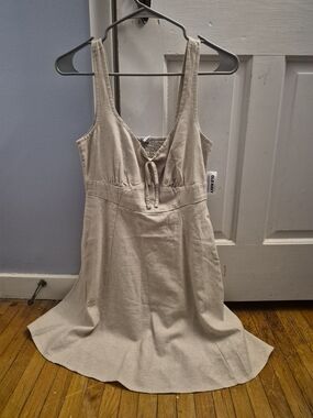 Old Navy Linen-Blend Beige Summer Dress